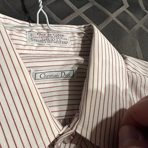 CHRISTIAN DIOR PLUS DE COTÓN DRESS SHIRT 15 32-33 - Picture 2 of 2